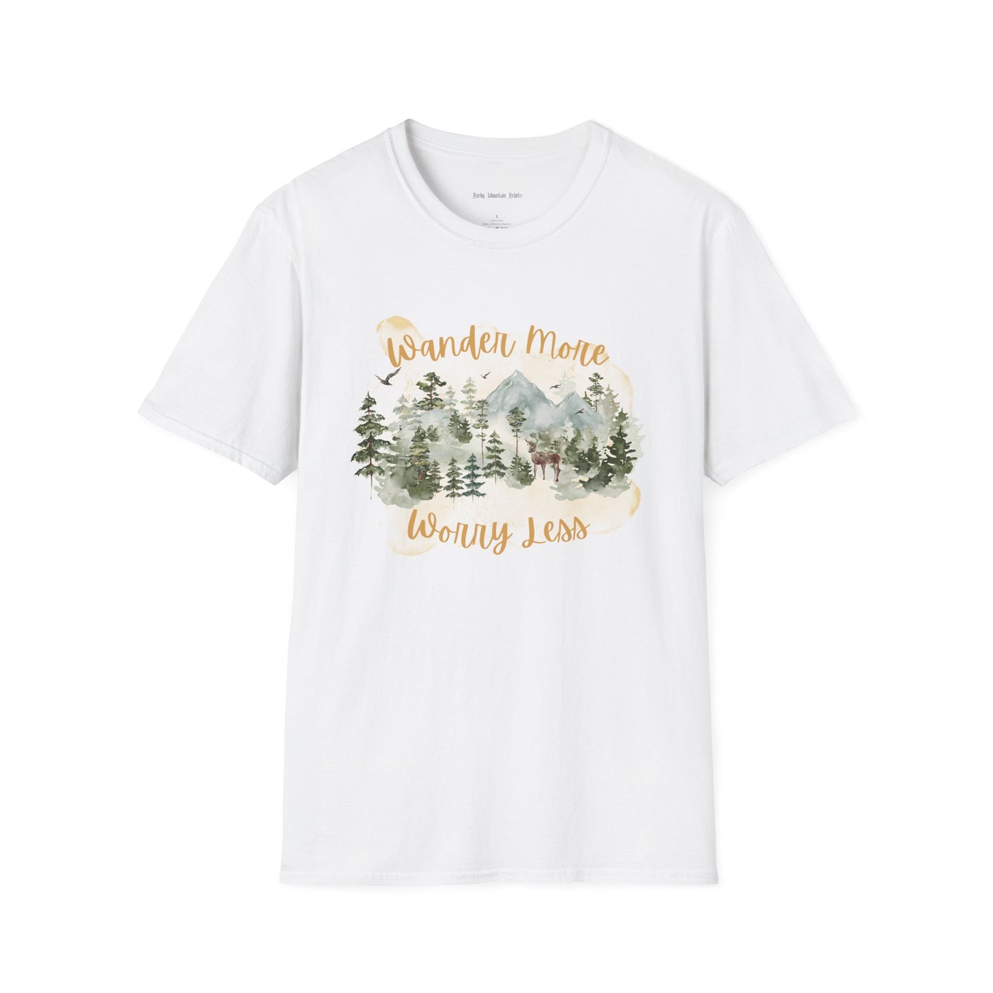 Wander More, Worry Less Unisex Softstyle T-Shirt