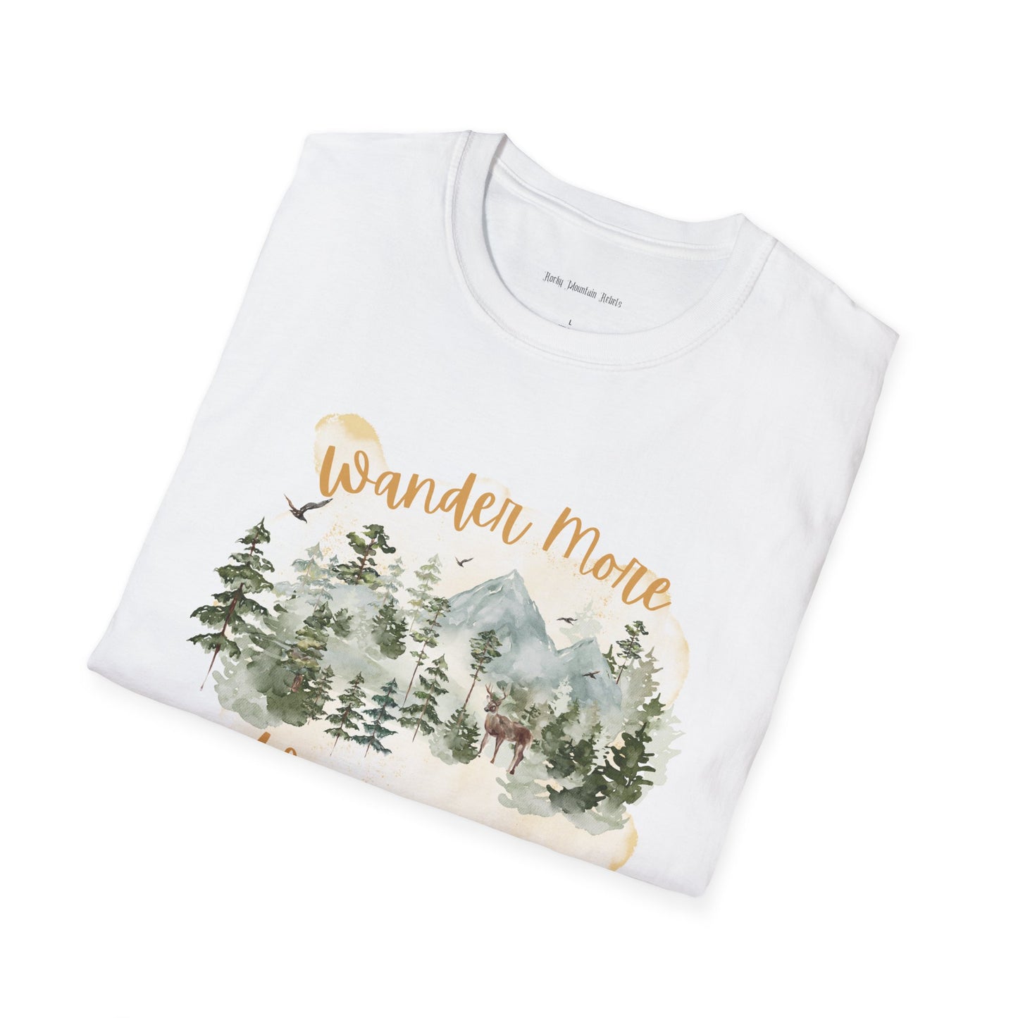 Wander More, Worry Less Unisex Softstyle T-Shirt