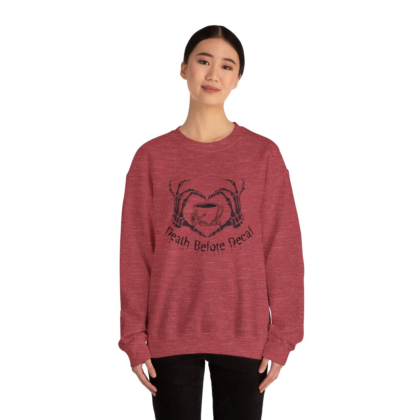 Death Before Decaf Unisex Heavy Blend™ Crewneck Sweatshirt