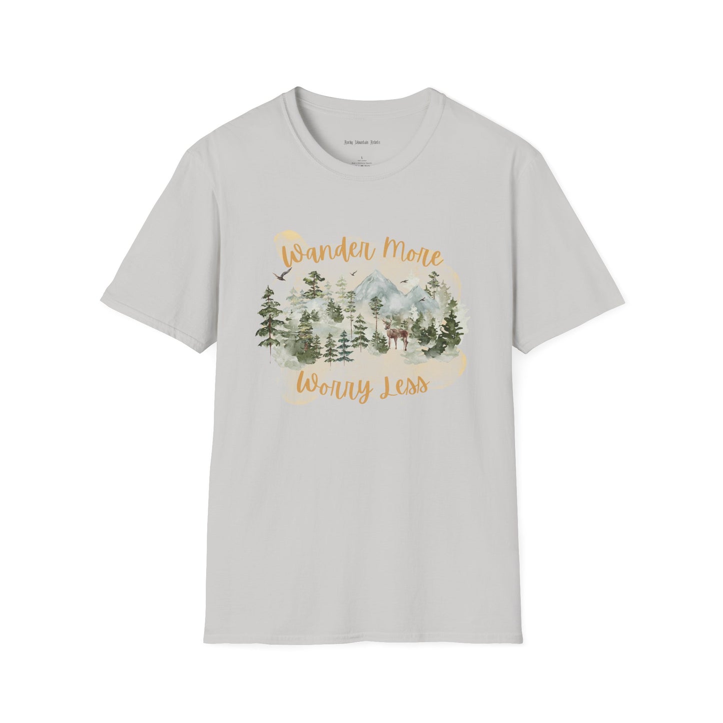 Wander More, Worry Less Unisex Softstyle T-Shirt