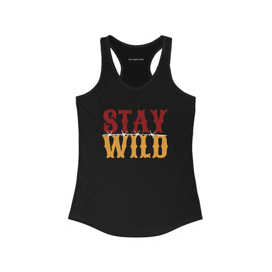 Stay Wild Racerback Tank Black