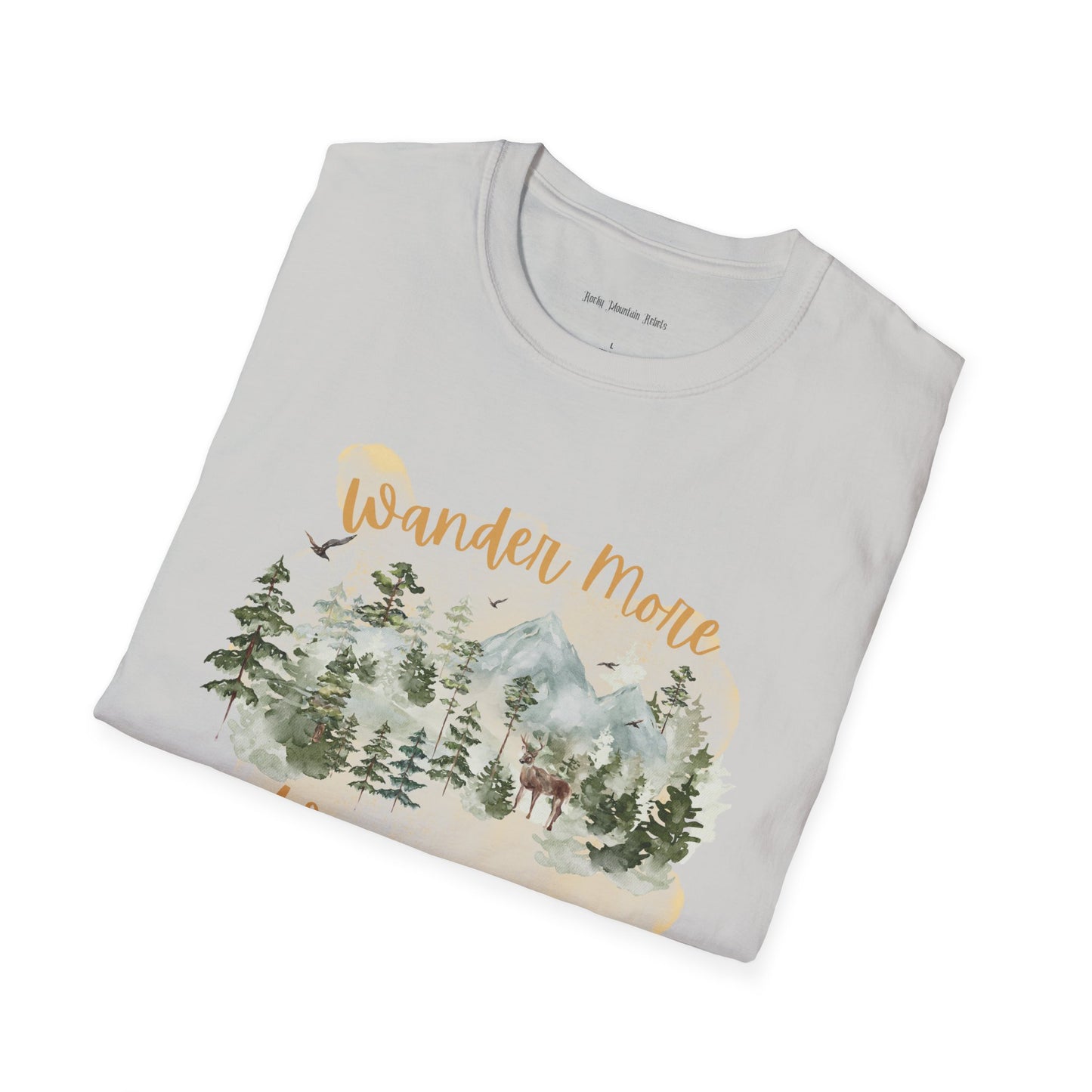 Wander More, Worry Less Unisex Softstyle T-Shirt