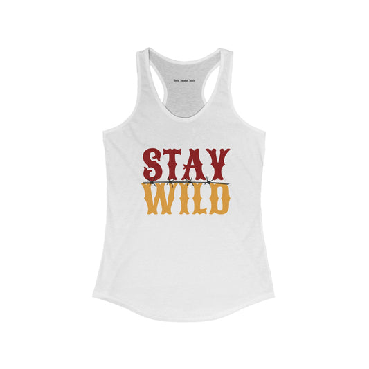 Stay Wild Racerback Tank White